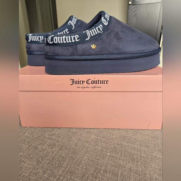Juicy Couture Shoes - Juicy Couture Navy Suede Platform Slip-On Sneakers